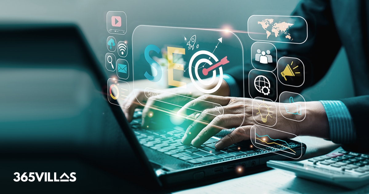 Property manager working on vacation rental SEO